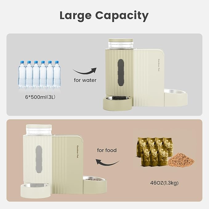Gardner Pet Gravity Automatic 2-in-1 Pet Feeder, 0.8 Gallons*2 Cat Feeder and - Image 3