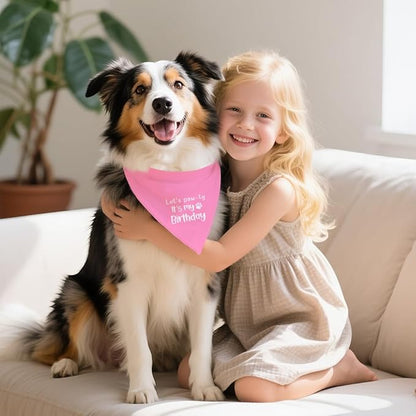 Let's Pawty It's My Birthday Dog Bandana, Happy Birthday Girl Dog Bandana - Image 4