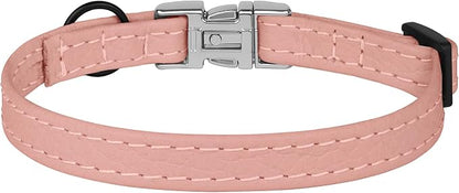 Leather Cat Collar with Buckle and Removable Bell - Image 9