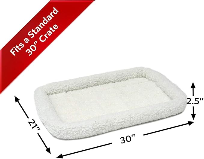 MidWest Homes for Pets QuietTime Dog Bed – White Fleece Bolster, Ultra-Soft and - Image 2