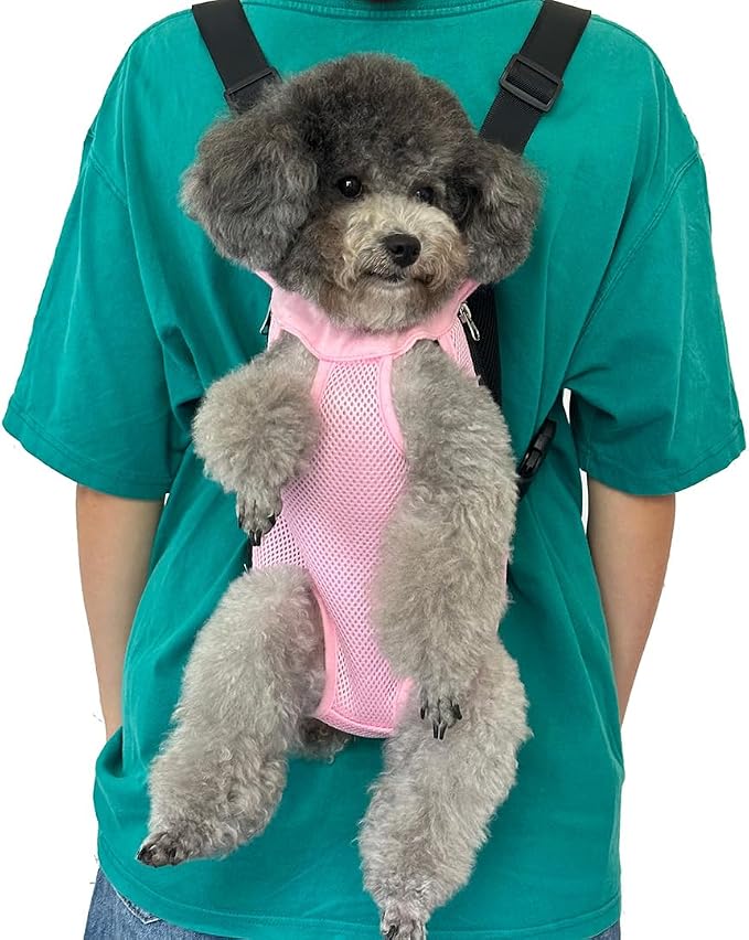 Pet Dog Carrier Backpack, Portable Breathable Mesh Chest Carrier, Polyester - Image 9