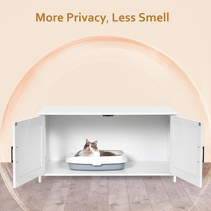 Homhedy 39.4" L Cat Litter Box Enclosure, Pet House - Image 2