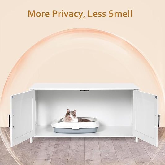 Homhedy 39.4" L Cat Litter Box Enclosure, Pet House - Image 2
