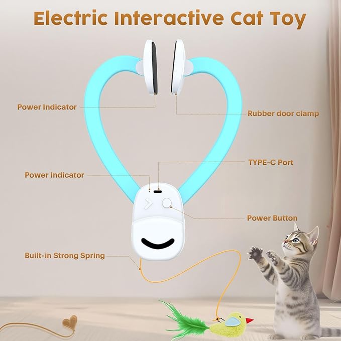 Interactive Cat Toys for Indoor Cats: Automatic Flying Bird Feather Wand Chase - Image 5