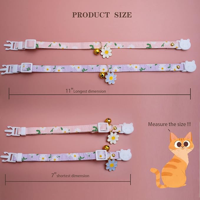 2 Pack Cotton Breakaway Cat Collars - Image 2