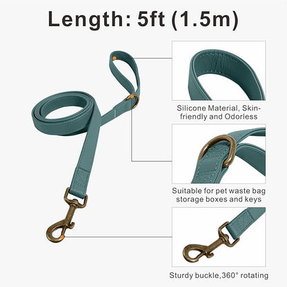 Silicone Dog Collar and Leash Set, Waterproof & Odor-Proof Puppy Collar - Image 4