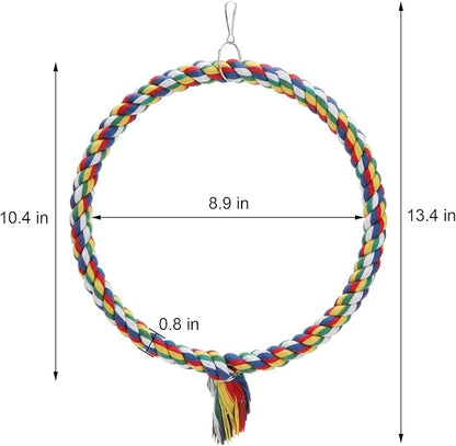 Bird Rope Swing Colorful Perch Climbing Toy - Image 3