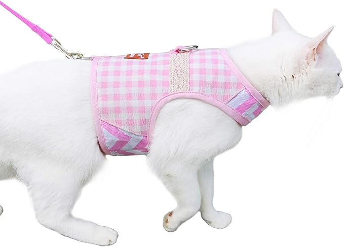 Cat Harness and Leash for Walking Escape Proof, Adjustable Cat Vest Harness by Yizhi+Miaow
