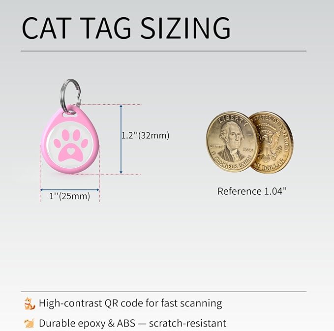 Smart QR Code Cat ID Tag – Free Forever Online Profile, No Subscription Pet - Image 2