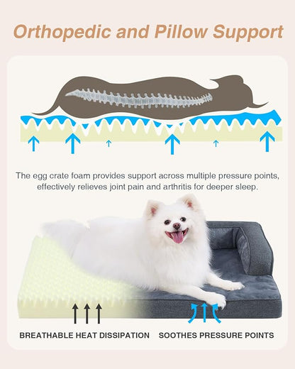 KSIIA Washable Dog Bed Medium Size Senior Dog, Orthopedic Warm Soft Pet Sofa - Image 2