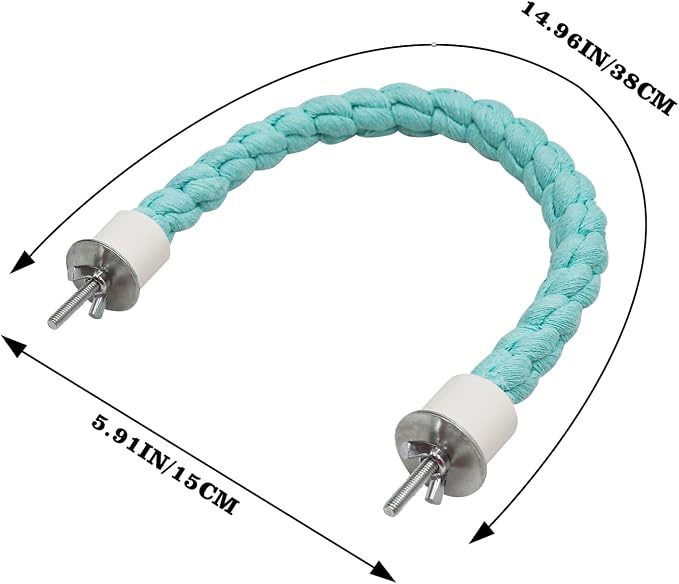 U Shape Bird Parrot Perch Stand Toy, Cotton Bendable Parakeet Standing Climbing - Image 6