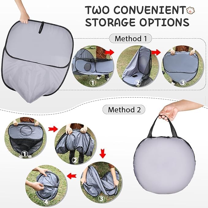Pet Playpen with Surround Tunnel, Outdoor/Indoor Cat Playpen with Breathable - Image 6