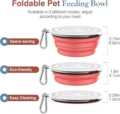 Pawaboo Collapsible Dog Bowls 2 Pack, Silicone Feeding Watering Bowls - Image 6