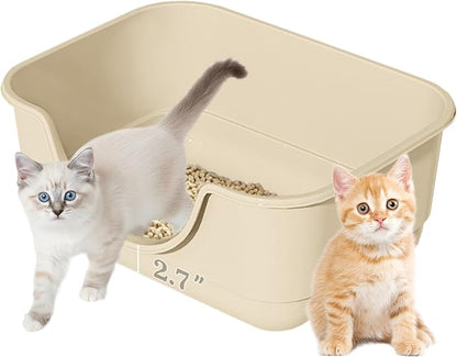 Low Entry Small Litter Box for Kittens, Kitty Plastic Litter Boxes, Open Top by Unknown