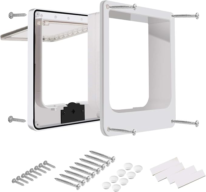 CEESC Medium Cat Door for Interior/Exterior Door, Weatherproof, Rotary 4 Way - Image 7