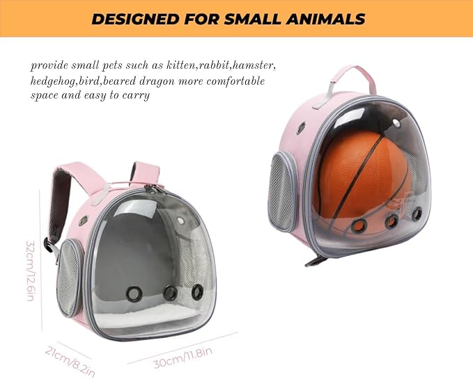 Small Animal Carrier Guinea Pig Backpack, Transparent, Breathable Backpack - Image 2