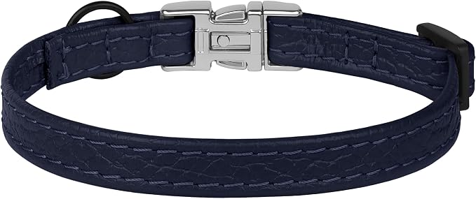 Leather Cat Collar with Buckle and Removable Bell - Image 9