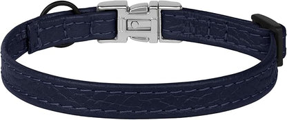 Leather Cat Collar with Buckle and Removable Bell - Image 9