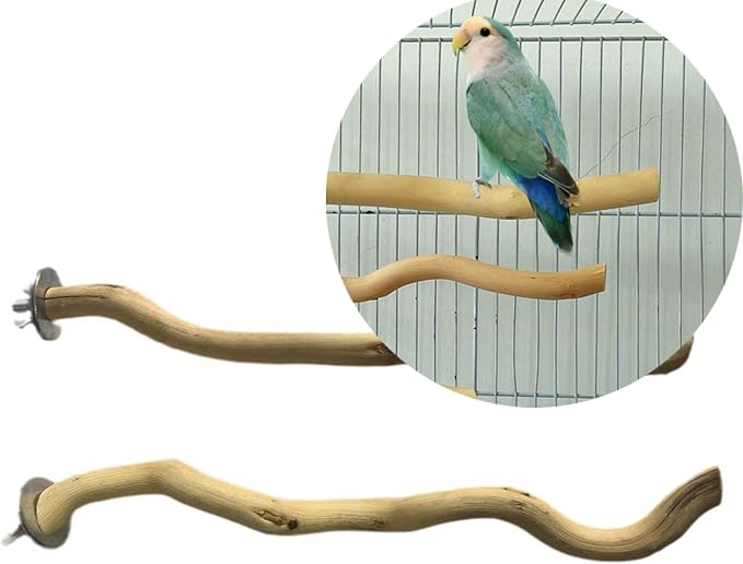 Allazone 5 PCS Natural Parrot Perch Bird Stand Wooden Parrot Perch Stand - Image 6