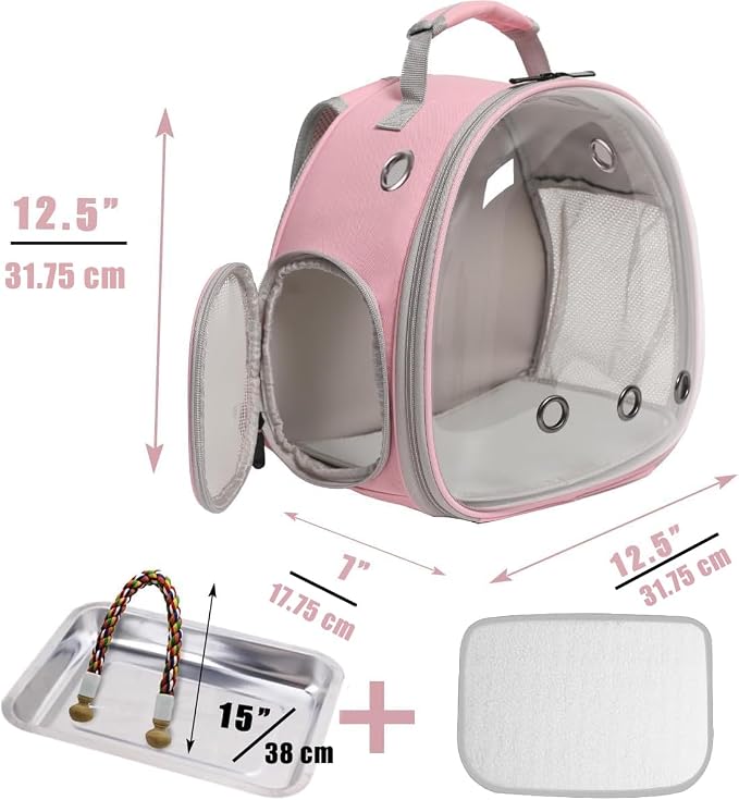 Small Bird Travel Backpack Carrier Cage, Backpack to Transport Backpack Carrier - Image 2