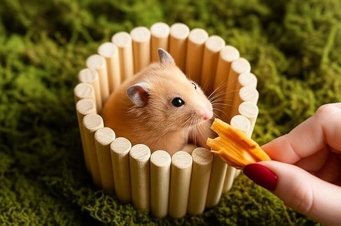 SIMENA Wooden Hamster Suspension Bridge Toy, Hamster Fencing, Natural Climbing - Image 4