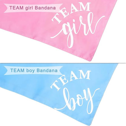 Whaline 2 Pack Gender Reveal Dog Bandana Team Boy Team Girl Triangle Pet Scarf - Image 3