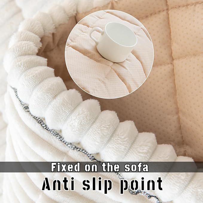 Sofa Cover Fuzzy Couch Cover for Pet, Couch Covers for Dogs Washable Non-Slip - Image 4