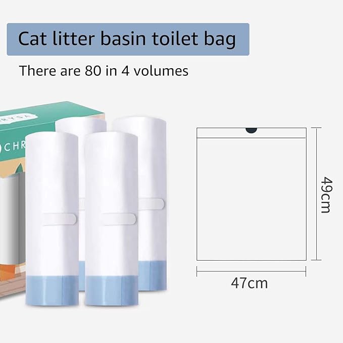 80 Count Waste Bags for Self-Cleaning Cat Litter Box, Replacement Extra Large - Image 4