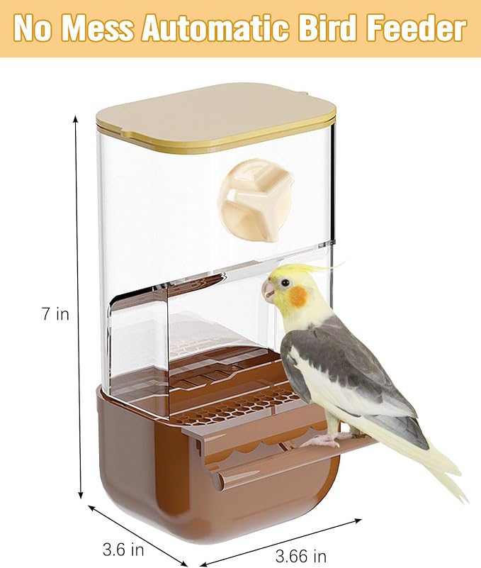 BNOSDM No Mess Bird Automatic Feeder Bird Cage Feeders Parrot Cage Accessories - Image 5