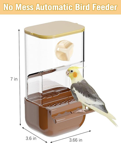 BNOSDM No Mess Bird Automatic Feeder Bird Cage Feeders Parrot Cage Accessories - Image 5