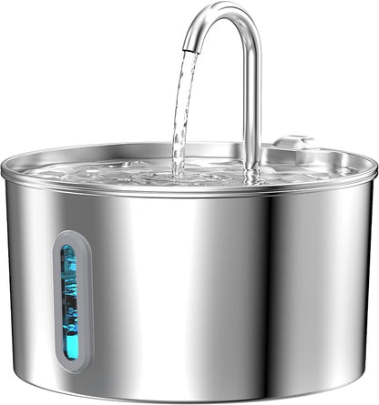 Cat Water Fountain Stainless Steel: 2.2 L Cat Fountain by KOOGMOON