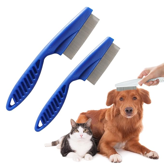 2 Pack Multifunctional Pet Comb, Upgrade Pet Grooming Brush Magic Tear Stain by ASFANST