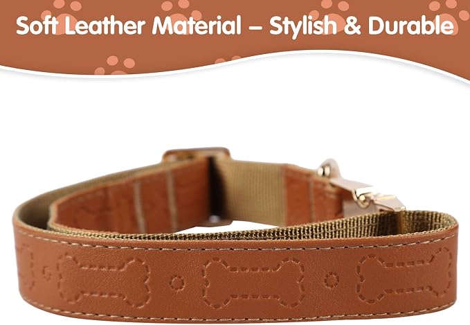 TDTOK Stylish Leather Dog Collar, Comfortable Soft PU Leather Dog Collars - Image 3