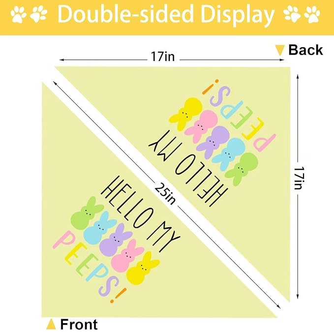 Easter Dog Bandana, 2 Pack Adjustable Holiday Party Pets Easter Egg Rabbit - Image 5