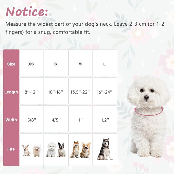 Cotton Dog Collar, Adjustable Puppy Dog Collars, Cute Girl or Boy Dog Collar - Image 2