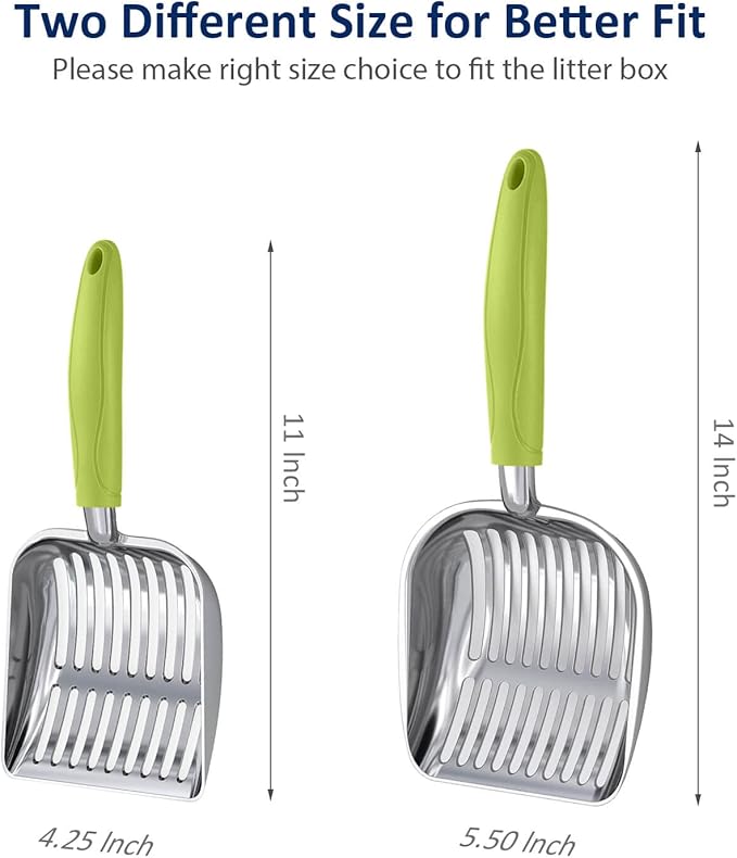 WePet Cat Litter Scoop, Aluminum Alloy Sifter, Kitty Metal Scooper, Deep Shovel - Image 4