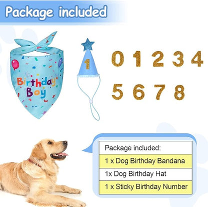 Dog Birthday Party Supplies, Dog Birthday Bandana Set, Dog Boy Girl Birthday - Image 4