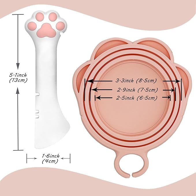3 Pcs Cat Food Can Lids & One Opener | Cute Paw Shape Can Covers and Opener - Image 3