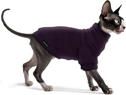 Fleece Sphynx Cat Clothes Soft Hairless Cat Clothes Pullover Cat Sweater by JLWarmPaws