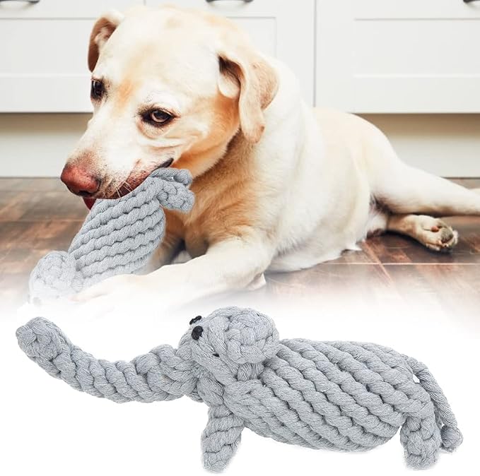Pet Cotton Rope Biting Chewing Molar Toy, Cartoon Animal Shape & Pure Manual - Image 2