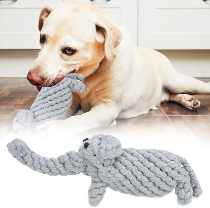 Pet Cotton Rope Biting Chewing Molar Toy, Cartoon Animal Shape & Pure Manual - Image 2