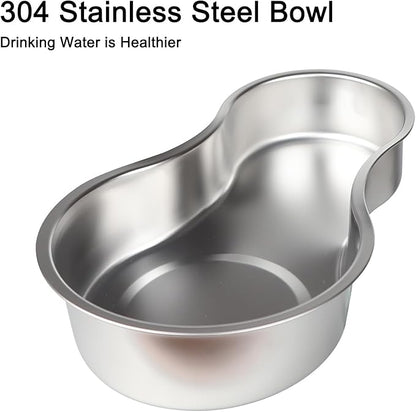 Sfozstra Dog Water Bowl Dispenser: 6L Large Black Gravity Stainless Steel Bowl - Image 5
