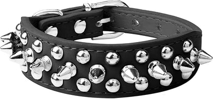 Spiked Dog Collar Soft Pu Leather Mushrooms Rivet Spike Studded Puppy by Unknown