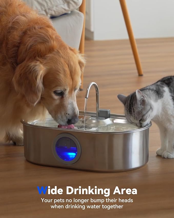 3.4Gal Dog Water Fountain for Large Dogs, 13L Stainless Steel Large Pet Fountain - Image 4