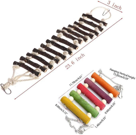 PINVNBY Bird Parakeet Toys, Bird Rope Ladder Swing Hammock Toys, Made of - Image 2