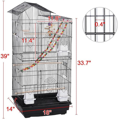 Yaheetech 39-inch Roof Top Large Flight Parrot Bird Cage - Image 3