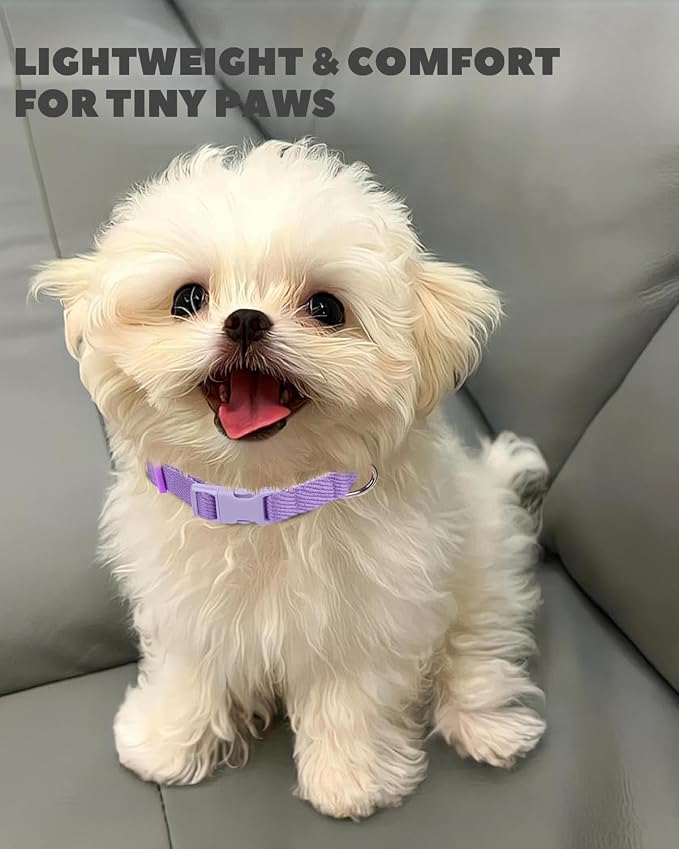 Dynmeow Soft and Breathable Cotton Dog Collar, Durable Adjustable Female Girl - Image 3