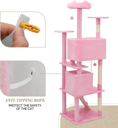 Athena Collection Cat Tree, 77 Inch Cat Tower - Image 7
