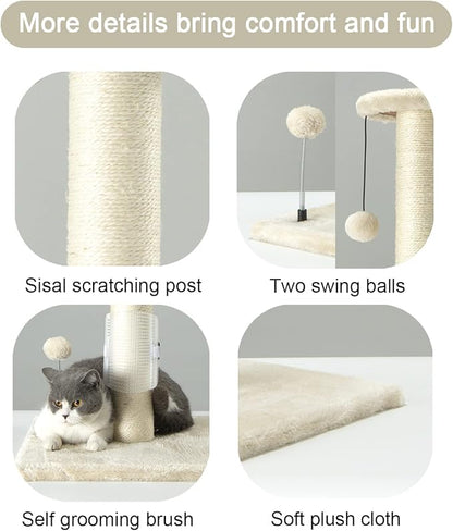 PEEKAB 32" Tall Cat Scratching Post Sisal Rope Scratch Posts - Image 4