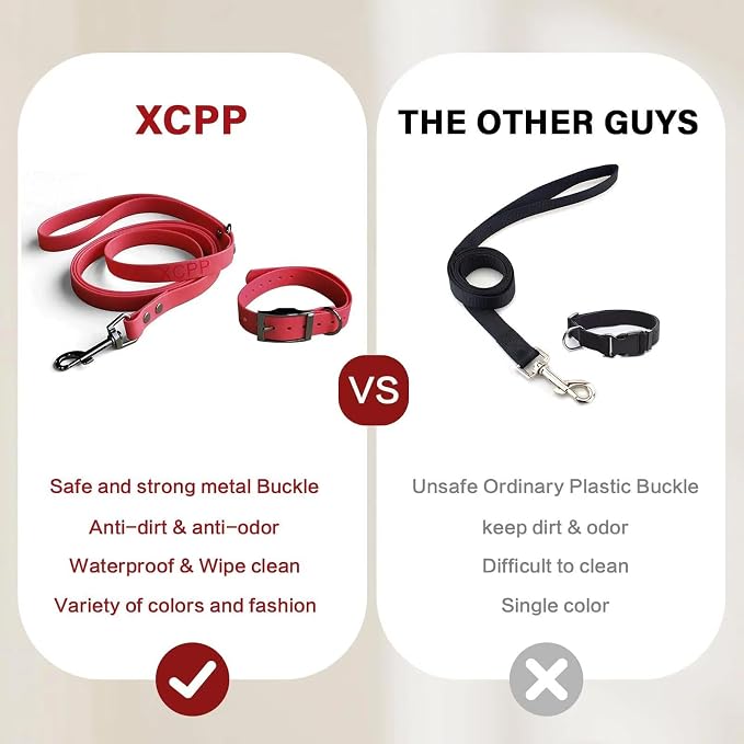 4.2FT Dog Collar and Leash Set, PVC Waterproof Adjustable Odor Proof Pet - Image 3